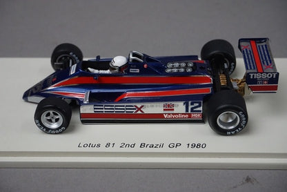 1:43 SPARK S4286 Lotus 81 Brazilian GP 2nd 1980 #12 E. De. Angelis