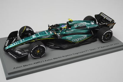 1:43 SPARK S8575 Aston Martin AMR23 Aramco Cognizant F1 Team Bahrain GP 3rd 2023 #14 Fernando Alonso