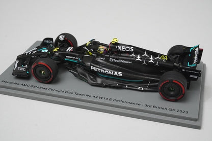 1:43 SPARK S8590 Mercedes-AMG Petronas F1 Team W14 E-Performance British GP 3rd 2023 #44 L. Hamilton model car