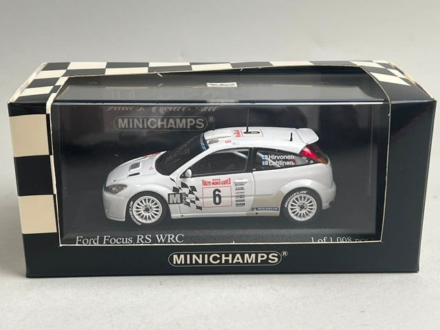 1:43 MINICHAMPS 430038906 Ford Focus RS WRC Monte Carlo Rally 2003 #6 M. Hirvonen J. Lehtinen model car