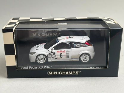 1:43 MINICHAMPS 430038906 Ford Focus RS WRC Monte Carlo Rally 2003 #6 M. Hirvonen J. Lehtinen model car