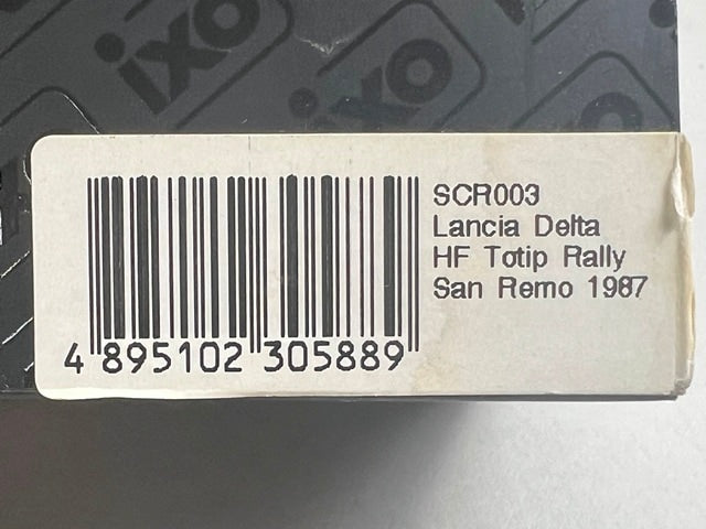 1:43 ixo SCR003 LANCIA DELTA HF 4WD TOTIP SAN REMO RALLY 1987 #11 A. Fiorio L. Pirola model car