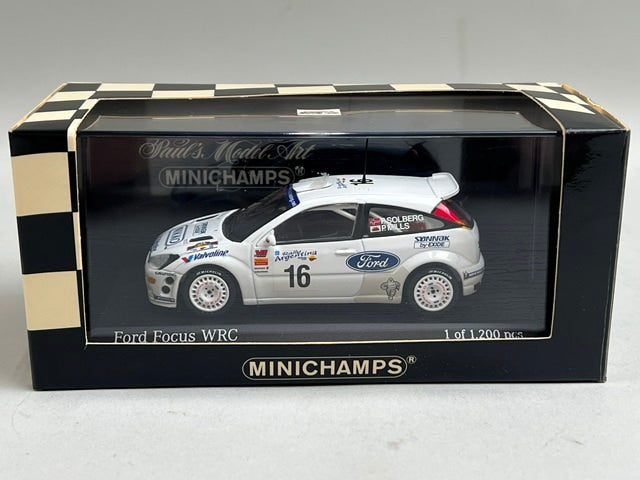 1:43 MINICHAMPS 430008916 Ford Focus WRC Argentina Rally 2000 #16 P. Solberg P. Mills model car