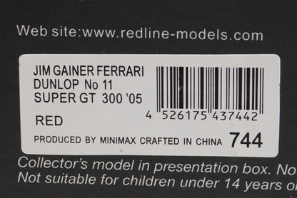 1:43 EBBRO 43744 Redline Ferrari Jim Gainer Dunlop Super GT 2005 #11 model car