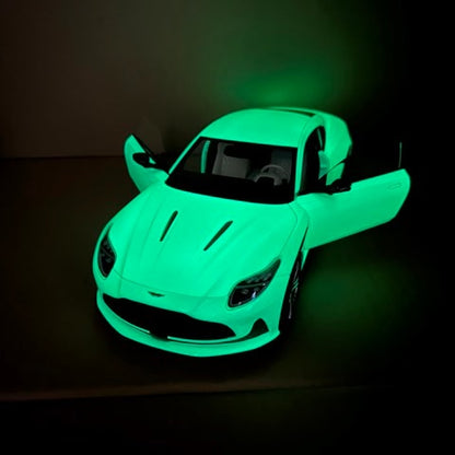 8250628YG XiaoGuang MODEL 1:18 Aston Martin DB12 White Glow in the Dark with Replacement Wheels