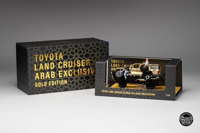 DTGSPC8 GCD Gaincorp Products 1:64 Toyota Land Cruiser 70 Arab Specification Gold Edition DiecastTalk Special Order