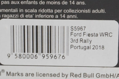 1:43 Spark S5967 Ford Fiesta WRC Portugal Rally 2018 #3 model car