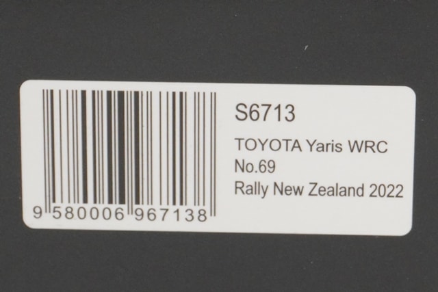 1:43 Spark S6713 Toyota GR Yaris WRC New Zealand Rally 2022 #69 model car
