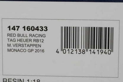 1:18 MINICHAMPS 147160433 ck-modelcars Red Bull Racing Tag Heuer RB12 Monaco GP 2016 model car