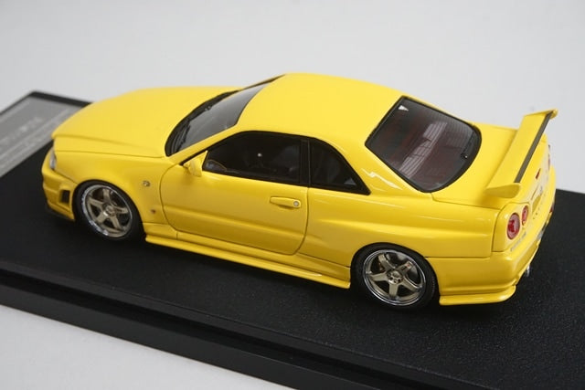 1:43 HPI 8400 Mirage Nissan NISMO R34 GT-R S-tune Lightning Yellow model car