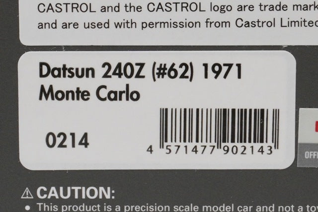 1:43 ignition model IG0214 Nissan Datsun 240Z Monte Carlo 1971 #62