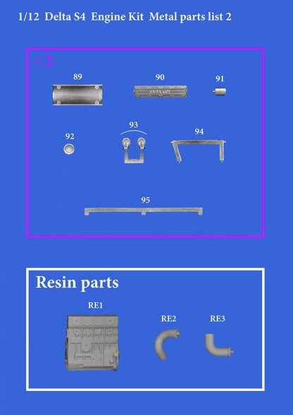 KE015 Model Factory Hiro 1:12 Delta S4 Engine Kit
