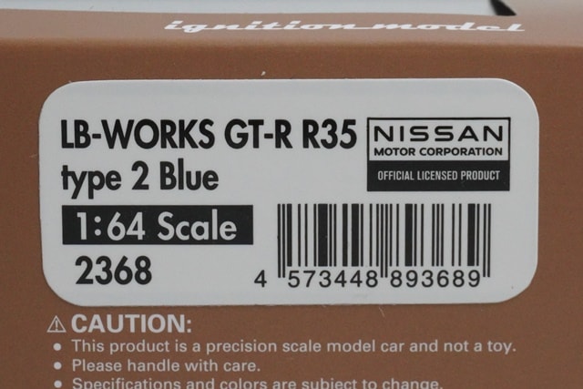 1:64 ignition model IG2368 Nissan LB-WORKS GT-R R35 Type 2 Blue