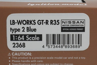 1:64 ignition model IG2368 Nissan LB-WORKS GT-R R35 Type 2 Blue