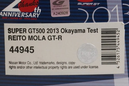 1:43 EBBRO 44945 Nissan Leito Mora GT-R Super GT500 Okayama Test 2013 #1 model car