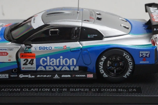 1:43 EBBRO 44046 Nissan Wood One Advan Clarion GT-R Super GT500 2008 #24