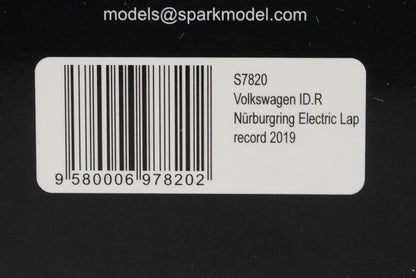 1:43 Spark S7820 Volkswagen ID.R Nurburgring Electric Lap Record 2019 model car