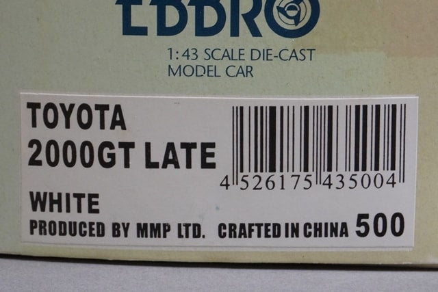 1:43 EBBRO 43500 Toyota 2000GT Late Model 1968 model car