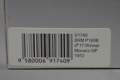 1:43 SPARK S1740 BRM P160B Monaco GP 1972 #17 model car