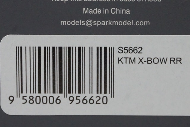 1:43 SPARK S5662 KTM X BOW RR model car