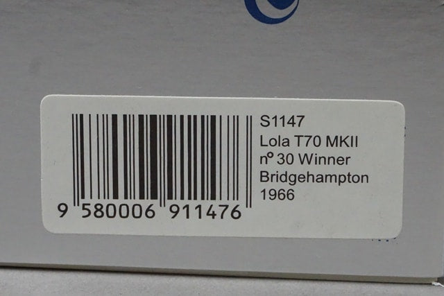 1:43 SPARK S1147 Lola T70 MK2 Bridgehampton 1966 #30 model car