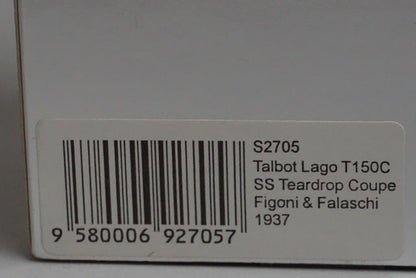 1:43 Spark S2705 Talbot-Lago T150C SS Teardrop Coupe Figoni & Faraci 1937