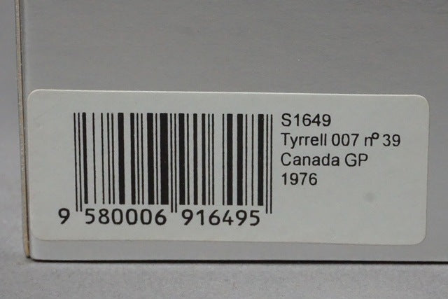 1:43 Spark S1649 Tyrrell 007 Canadian GP 1976 #39 O. Stubbach