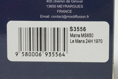 1:43 Spark S3556 Matra MS650 Le Mans 24H 1970 #32 J.Brabham / F.Cevert