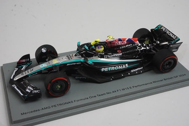 1:43 Spark S9533 Mercedes-AMG Petronas F1 Team W15E Performance British Grand Prix Winner 2024 #44 L. Hamilton