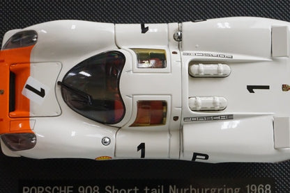 1:43 EBBRO 43739 Porsche 908 Short Tail Nürburgring 1968 #1 White/Orange