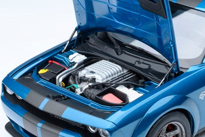 [ Pre-order ] 71767 AUTOart 1:18 Dodge Challenger SRT Super Stock 2023 (Pearl Blue with Carbon Black Stripes <FROSTBITE>)