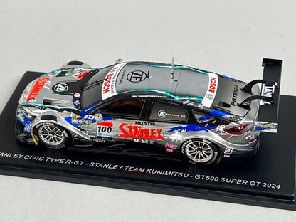 1:43 Spark SGT164 Stanley Civic Type R-GT Team Kunimitsu GT500 Super GT 2024 #100 Naoki Yamamoto / Tadasuke Makino