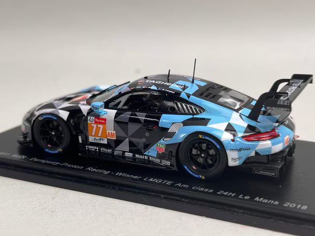 1:43 Spark S7039 Porsche 911 RSR Dempsey Proton Racing LMGTE Am class Le Mans 24 Hours Winner 2018 #77