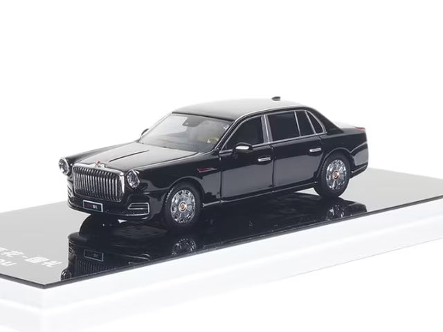 690201001 AR Box [ Almost Real Model ] 1:64 Hongqi U7 Golden Sunflower For State Guests Black
