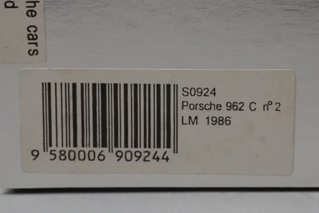 1:43 Spark S0924 Porsche 962C Le Mans 1986 #2 Rothmans specification
