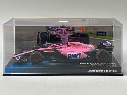 1:43 MINICHAMPS 447220114 Alpine BWT Alpine F1 A522 Bahrain GP 2022 #14 F. Alonso