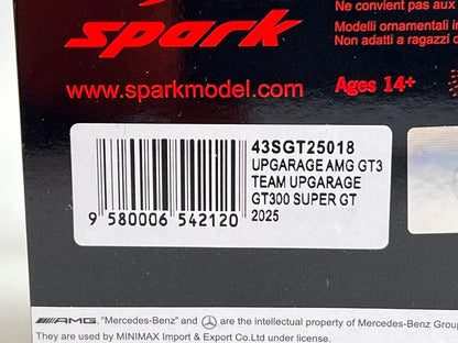 1:43 Spark 43SGT25018 Up Garage AMG GT3 GT300 Super GT 2025 #18 Takashi Kobayashi / Hayato Nomura