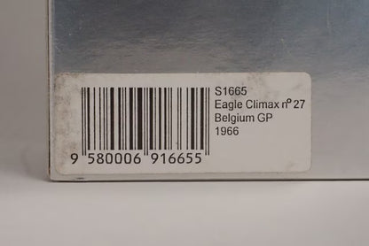 1:43 Spark S1665 Eagle Climax F1 Belgium GP 1966 #27 D. Gurney