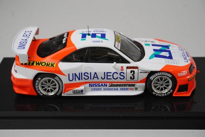 1:43 EBBRO 44194 Nissan Unisia Jex Skyline JGTC 1998 #3 White/Orange model car