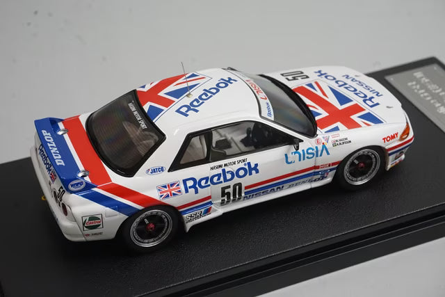 1:43 HPI 8607 Nissan Reebok Skyline GT-R JTC Suzuka 1991 #50 model car