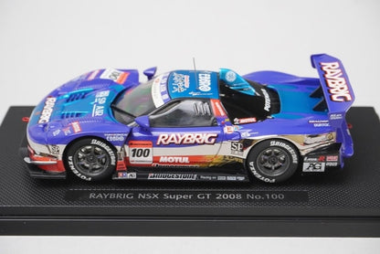 1:43 EBBRO 44050 Honda Raybrig NSX Super GT500 2008 #100 Blue model car
