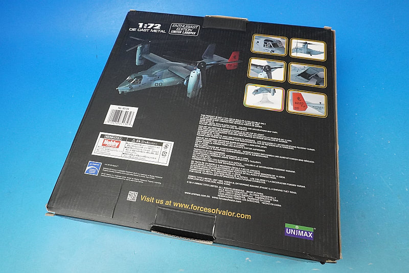 1:72 MV22B Osprey U.S. Marine Corps Futenma Air Station 85134 Unimax airplane model