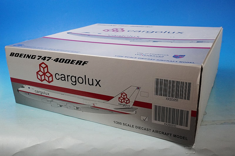1:200 B747-400ERF Cargolux Retro Livery INTERACTIVE SERIES LX-NCL XX20051C JC Wings airplane model