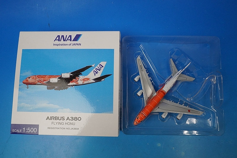 1:500 A380-800 ANA FLYING HONU Sunset Orange JA383A NH50093 ANA airplane model