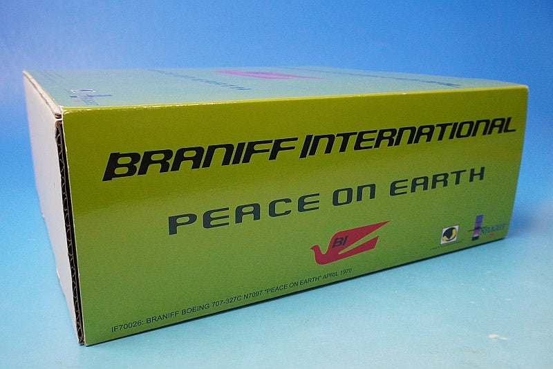 1:200 B707-327C Braniff International Green PEACE ON EARTH N7097 IF70026 INFLIGHT airplane model