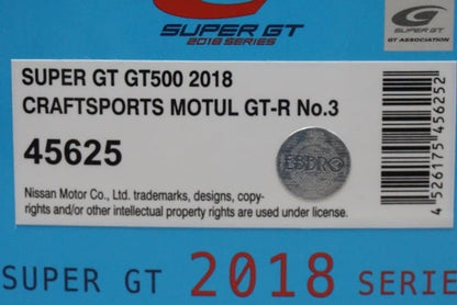 1:43 EBBRO 45625 Nissan CRAFTSPORTS MOTUL GT-R Super GT GT500 2018 #3