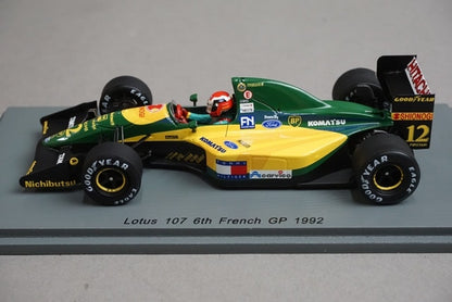 1:43 SPARK S5356 Lotus 107 6th France GP 1992 #12 model car
