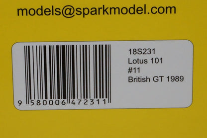 1:18 SPARK 18S231 Lotus 101 British GP 1989 #11