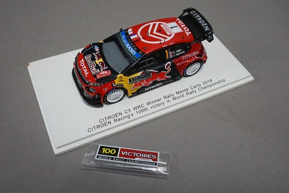 1:43 SPARK S5974 Citroen C3 WRC Monte Carlo Rally Winner 2019 #1