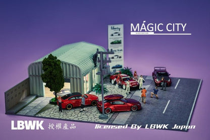 110037 Magic City 1:64 [30x40x17cm] LB LBWK Diorama with LED lights *Figures and minicars not included